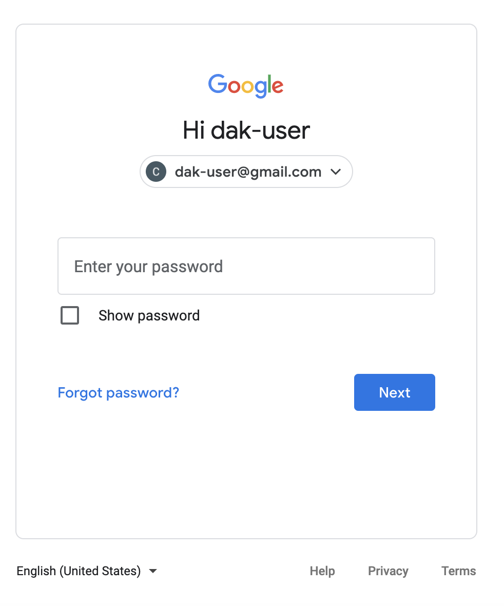 Google Single Sign On Authentication DAKboard