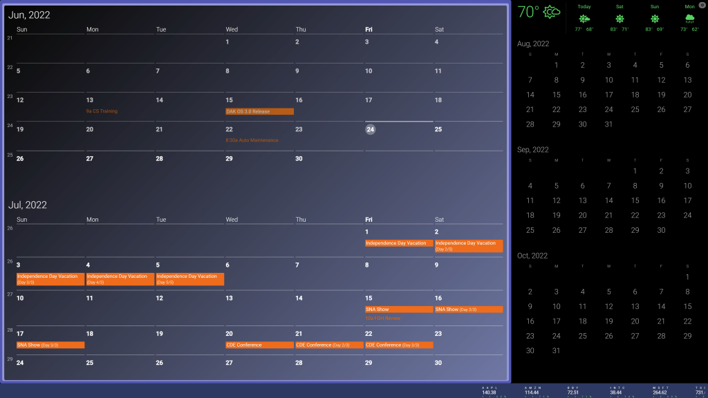 Screenshot of Sample Multi-Month Monthly Calendar blocks.