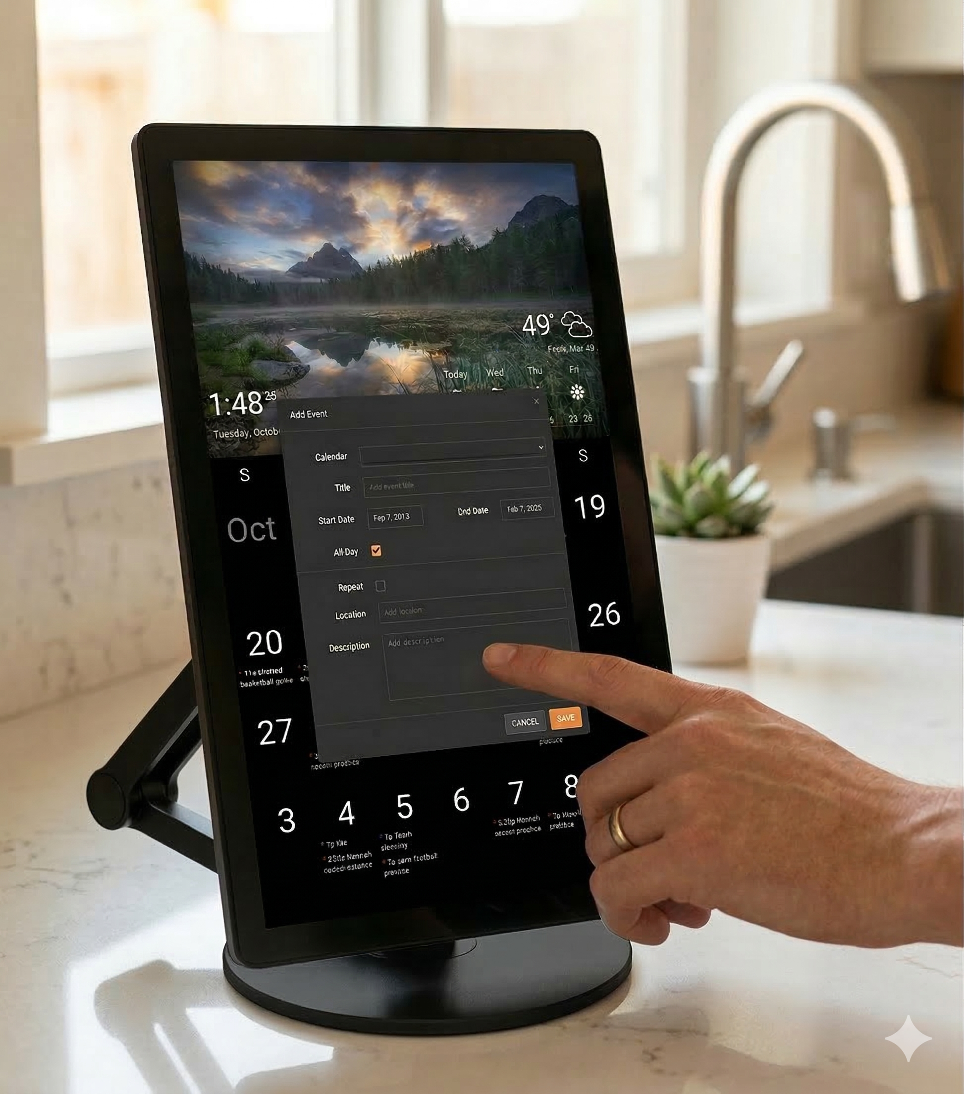 DAKboard calendar edited with touch function